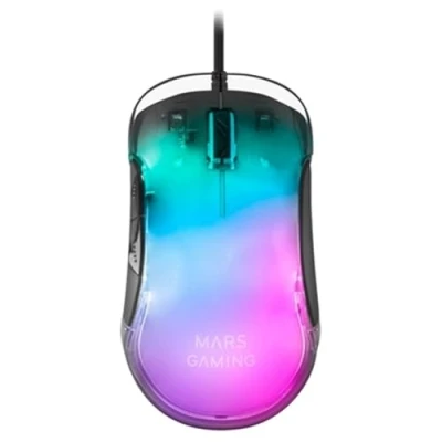Abbildung von Mars Gaming MMGLOW, RGB Chroma Glow Maus, Spiegeloberfläche, Ultraleicht, 12800 DPI, Schwarz
