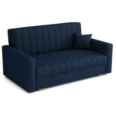 Abbildung von MEBLE LUX Sofa mit Schlaffunktion und Bettkasten Zanzibar I 3 Sitzer 153 cm Breit Schlafsofa Couch Klein Dunkelblau
