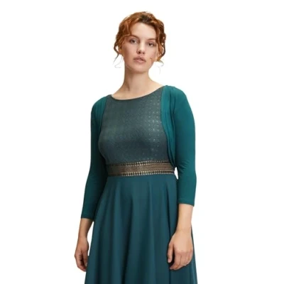 Abbildung von Vera Mont Figurbetont Langarmshirt, Damen, Größe: 32, Mystic emerald