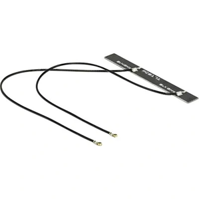 Abbildung von DeLOCK WLAN Twin Antenne 2 x MHF IV 802.11 ac/a/h/b/g/n 5 dBi 150 mm PCB intern selbstklebend Wi Fi sortieren