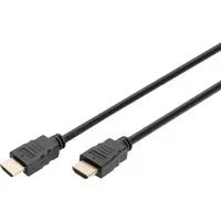 Abbildung von DIGITUS HDMI Premium High Speed Anschlusskabel, Typ A St/St 2.0 2.0m mit Ethernetkanal Ultra HD 4k/60Hz kompatibel TV/Beamer/Monitor vergoldete Kontakte Schwarz