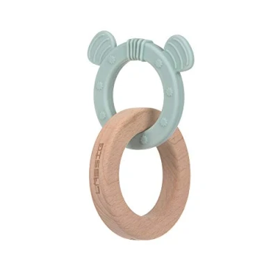 Abbildung von LÄSSIG Baby Greifling Beißring/Teether &quot;2 in 1&quot; Wood/Silicone Little Chums Dog