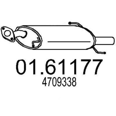 Abbildung von MTS 01.61177 Endschalldämpfer 900 OPEL: Agila B, SUZUKI: Splash