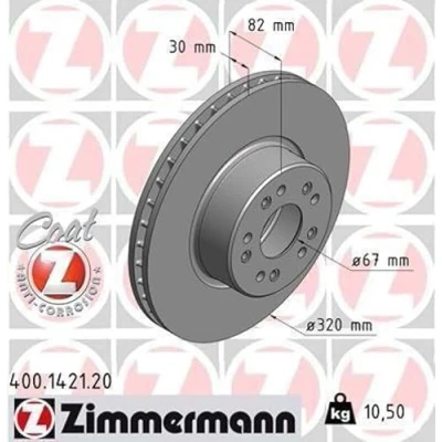 Abbildung von ZIMMERMANN Bremsscheibe MERCEDES BENZ: S Klasse Limousine, Coupe COAT Z 320mm 30mm 10/5 5 loch 112mm innenbelüftet beschichtet hochgekohlt