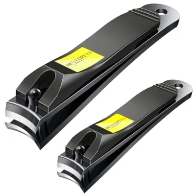 Abbildung von Nagelknipser, 2 teiliges Nagelschneider Set, Edelstahl, Fingernägel, Zehennägel, Clippers für Männer und Frauen, stabiles Nagelknipser Stück (1 Stück)