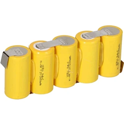 Abbildung von 5er Reihe Akku Sub C 2000mAh 6V NiMH mit Lötfahne F1x5 Akkupack