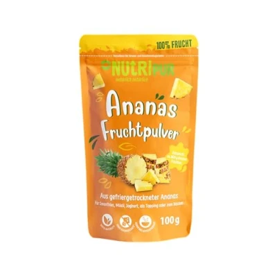 Abbildung von NutriPur Ananas Fruchtpulver: 100g Fruchtpulver gefriergetrocknet und fein gemahlen Getrocknete Früchte ohne Zucker Zusatz Pulver Gefriergetrocknete