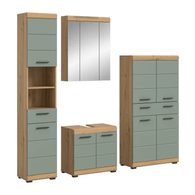 Abbildung von INOSIGN Badmöbel Set Siena, 4 teilig, bestehend aus:, (Set), Hochschrank, Waschbeckenunterschrank, Spiegelschrank, Midischrank