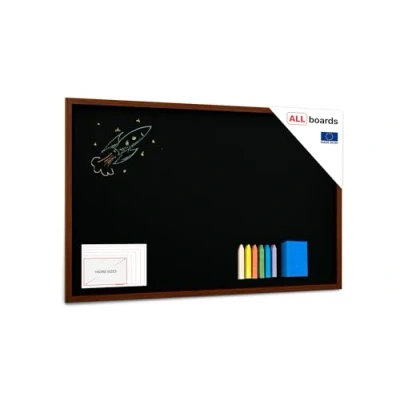 Abbildung von ALLboards Kreidetafel mit lackiertem Holzrahmen 200x100cm, schwarz, Schreibtafel, Kreide + Zubehör Set, Schreibtafel zum Aufhängen, wand, Tafel Wand Holz