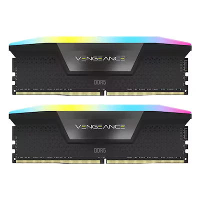 Abbildung von Corsair VENGEANCE RGB DDR5 RAM 32GB (2x16GB) 5600MHz CL36 Intel XMP iCUE Kompatibel Computer Speicher Schwarz (CMH32GX5M2B5600C36K)