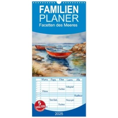 Abbildung von Familienplaner 2025 Facetten des Meeres mit 5 Spalten (Wandkalender, 21 cm x 45 cm), CALVENDO
