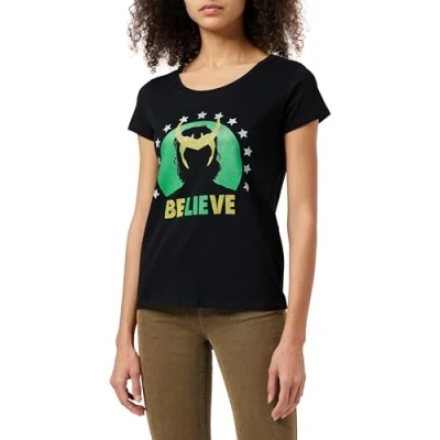 Abbildung von Marvel Damen Wolokimts013 T Shirt, Schwarz, X Large