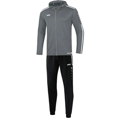 Abbildung von JAKO Kinder Trainingsanzug Polyester Striker 2.0 mit Kapuze, steingrau/weiß, 164, M9419