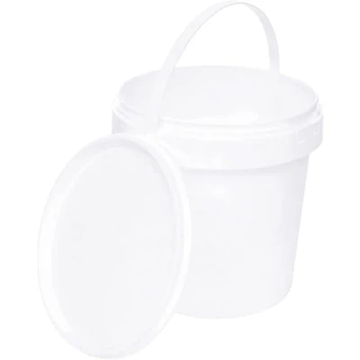 Abbildung von Eimer mit Deckel 20x 1l weiß lebensmittelecht, stabil, luftdicht Plastikeimer Henkel leer, 1 Liter