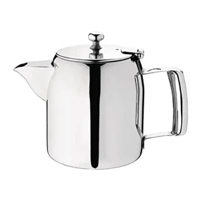 Abbildung von Olympia Cosmos Edelstahl Teekanne 570 ml / 20 oz, hochglanzpolierter Edelstahl, tropffreier Ausguss, hitzebeständiger Griff, spülmaschinenfest, für den professionellen und privaten Gebrauch, J322