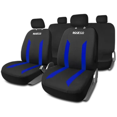 Abbildung von SPARCO SABBIA SPCS440BL Sitzschonbezug schwarz, Blau Polyester vorne und hinten