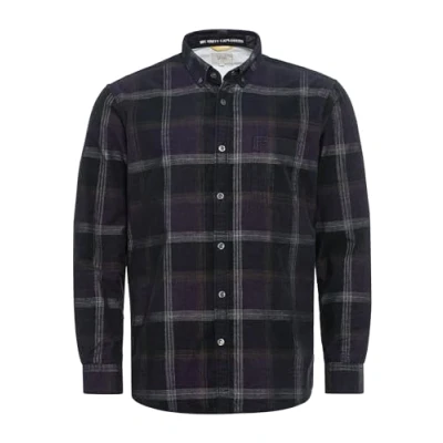 Abbildung von camel active Herren Karohemd aus gebrochenem Baumwollcord Schwarz menswear S