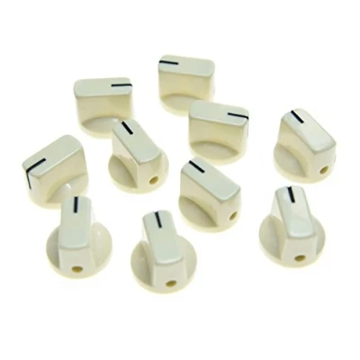Abbildung von kaish 10 Stück Gitarre AMP Effekt Pedal Knöpfe Zeiger Knopf mit Set Schraube Alt Weiß