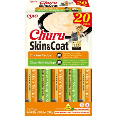 Abbildung von INABA Churu Skin &amp; Coat Katzensnack Multipack Huhn 20 Stück