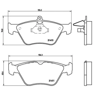 Abbildung von BREMBO P 59 019 Bremsbelagsatz für Verschleißwarnanzeiger vorbereitet ohne Zubehör OPEL: Vectra A CC, Calibra A, Omega B Caravan