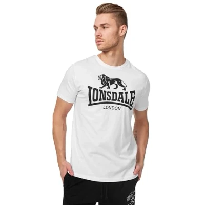 Abbildung von Lonsdale Normale Passform LOGO Tshirt print, Herren, Größe: Small, White