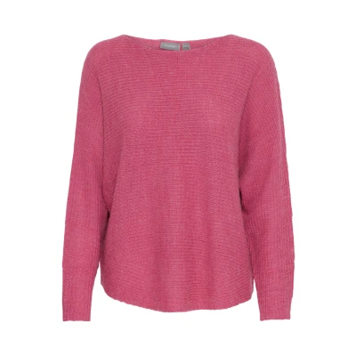 Abbildung von Fransa Eretta Strickpullover, Damen, Größe: Large, Carmine rose melange