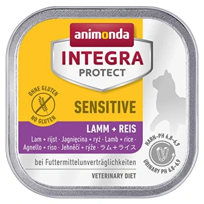 Abbildung von animonda INTEGRA PROTECT Katzenfutter nass Sensitive Lamm + Reis (16 x 100g), vom Tierarzt empfohlen bei Futtermittelallergie, mit Veterinären entwickeltes Diätalleinfutter für erwachsene Katzen