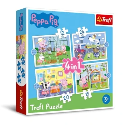Abbildung von Trefl Puzzle 4 in 1 ? Peppa Pig, Puzzleteile