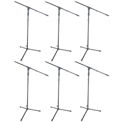 Abbildung von 6 x PROFI Mikrofonständer S22B Mikrofon Stativ Ständer schwarz mit Galgen/Schwenkarm