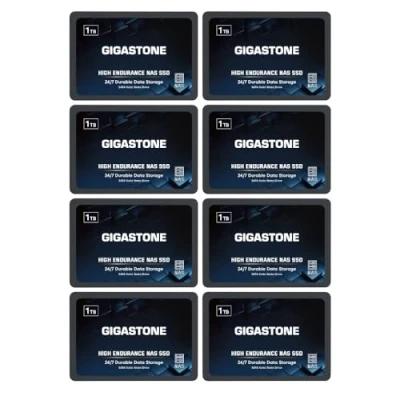 Abbildung von Gigastone NAS SSD 1TB Enterprise Festplatte (8er Pack) TLC Hohe Dauerhaltbarkeit Server für 24/7 Dauerbetrieb Systeme RAID 2,5 Zoll SATA III Internes Festkörper Laufwerk Caching
