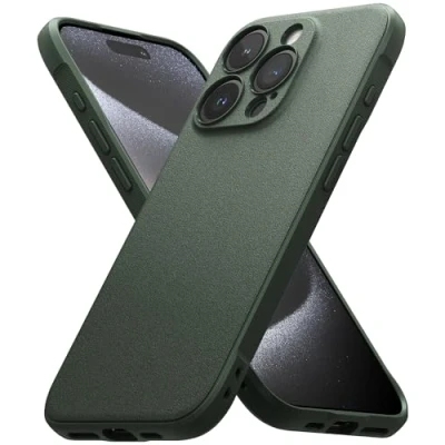Abbildung von Ringke Onyx Case Kompatibel mit iPhone 15 Pro Max Hülle, Verbesserte Griffigkeit TPU Stoßfänger Handyhülle für 6,7&quot; Dark Green