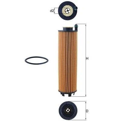 Abbildung von MAHLE ORIGINAL OX 1301D Ölfilter Filtereinsatz MERCEDES BENZ: GLE, A Klasse, B Klasse