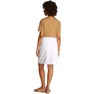 Abbildung von Tommy Hilfiger KNEE Straight Skirt Jeansrock, Damen, Größe: 42, Optic white