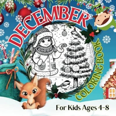 Abbildung von December Coloring Book: for Kids 4 8 Ages Winter Activity Children (Coloring book each month of the year)