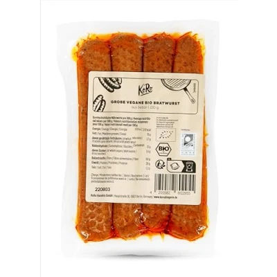 Abbildung von KoRo Grobe vegane Bio Bratwurst 230 g Zum Grillen geeignet Vegan