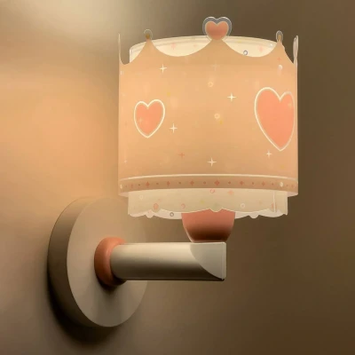Abbildung von Dalber kinder Wandlampe kinderzimmer, Kinderlampe Wandleuchte Little Queen Krone rosa, 61109, E27
