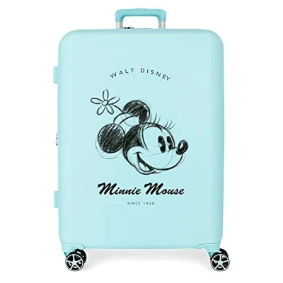 Abbildung von Disney Minnie You are Magic Mittelgroßer Koffer, Blau, 48 x 70 26 cm, starres ABS, integrierter TSA Verschluss, 88 l, 3,98 kg, 4 Doppelräder