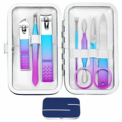 Abbildung von Maniküre Set Nagelknipser Kit Frauen Männer Reise Persönliche Pflege Werkzeuge mit tragbarem Fall Grooming für Familien Freunde