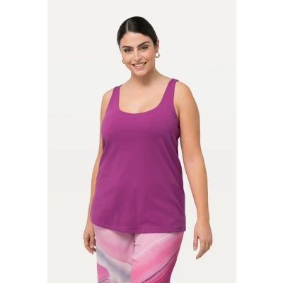 Abbildung von Ulla Popken Longtop Top vorne doppellagig Rundhals Classic ärmellos