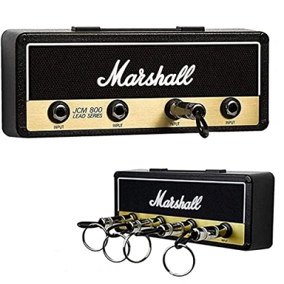 Abbildung von Marshall Schlüsselbrett Schlüsselhalter Wandmontage Jack R 2.0 JCM800 Gitarre Schlüsselanhänger Haken Halterung für Schlüssel Haus Befestigung mit 4 Gitarrenstecker