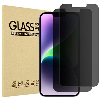 Abbildung von ProCase 2 Stück Privacy Schutzglas für 6,7 Zoll iPhone 14 Plus 2022 / 13 Pro Max 2021, Anti Spy Screen Protector 9H Gehärtetes Glas Sichtschutz Folie Blickschutzfolie Display Schutzfolie