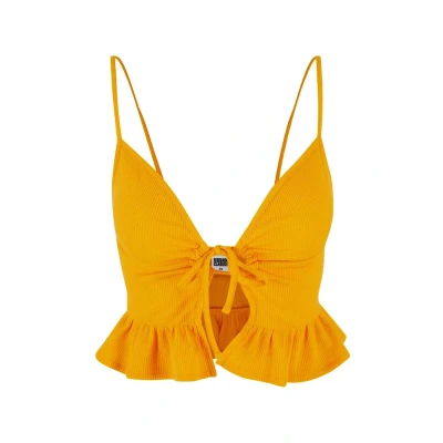 Abbildung von Urban Classics Waffle Ruffle Top, Damen, Größe: Large, Magicmango