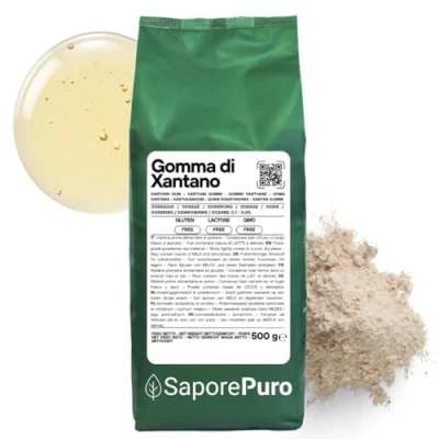 Abbildung von Saporepuro Xanthan Gum 500 gr Ideal für Eiscreme, Saucen, Toppings, Sorbets, Gele, Pizzateige, Mixologen, Molekularküche 100% pur