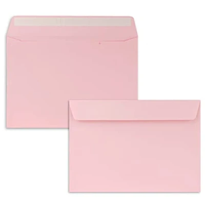 Abbildung von 25x Briefumschläge DIN C5 Rosa 16,2 x 22,9 cm Haftklebung Edle Kuverts für große Einladungen und Karten zum Geburtstag oder Hochzeit