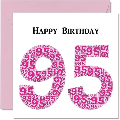 Abbildung von lustige Geburtstagskarte zum 95. Geburtstag für Frau Shapecloud Happy Birthday Karte Großvater, Oma, Vater, Mutter, 145 mm x Grußkarten,