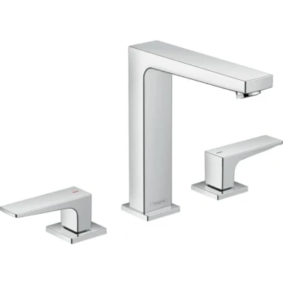 Abbildung von hansgrohe Waschtischarmatur &quot;Metropol&quot;, 3 Loch 160 mit Hebelgriffen und Push Open Ablaufgarnitur