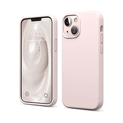 Abbildung von elago Liquid Silicone Case Kompatibel mit iPhone 13 Mini Hülle (5,4&quot;), Hochwertiges Silikon, Rundumschutz Handyhülle : 3 Layer Struktur Schutzhülle, Kratzfestes Weiches Mikrofaserfutter (Rosa)