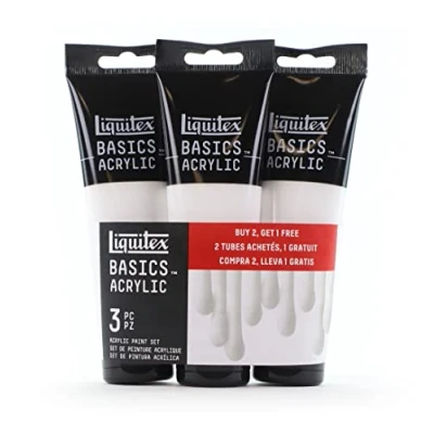 Abbildung von Liquitex 3699393 Basics Studio Acrylfarbe, 3 Farben in 118 ml Tuben aus hochwertige und beständige Pigmente, sehr deckende Farben, ausgezeichnete Lichtbeständigkeit, wasserfest