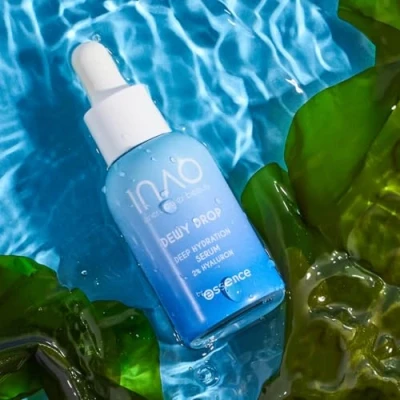 Abbildung von INAO Dewy Drop Deep Hydration Feuchtigkeitsserum mit 2% Hyaluron feuchtigkeitsspendend, glättend, erfrischend für alle Hauttypen kombinierbar vegan &amp; clean Gesichtsserum Hyaluronserum