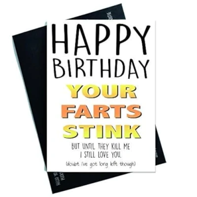 Abbildung von Happy Birthday Karten, Ehemann Ehefrau Lustig Boyfriend, Girlfriend, Friend Karte, Karten Furzt Spaß PC289